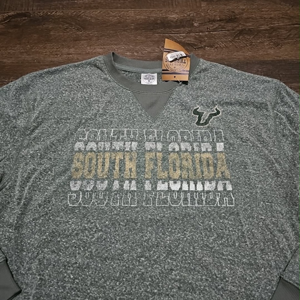 NCAA South Florida Bulls Women's Medium Heathered Green Sweatshirt New With Tags - Picture 4 of 6